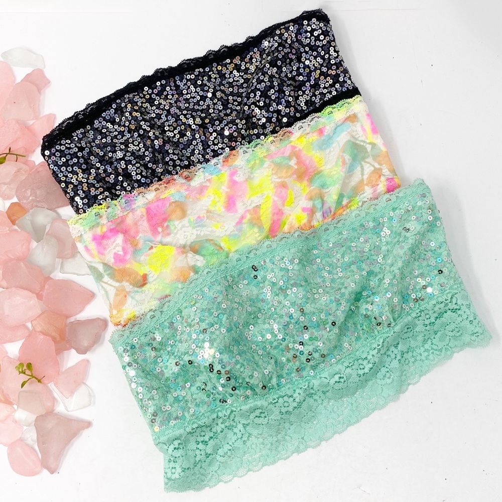PINK Victoria’s Secret Lace Bandeau Lot Sz S